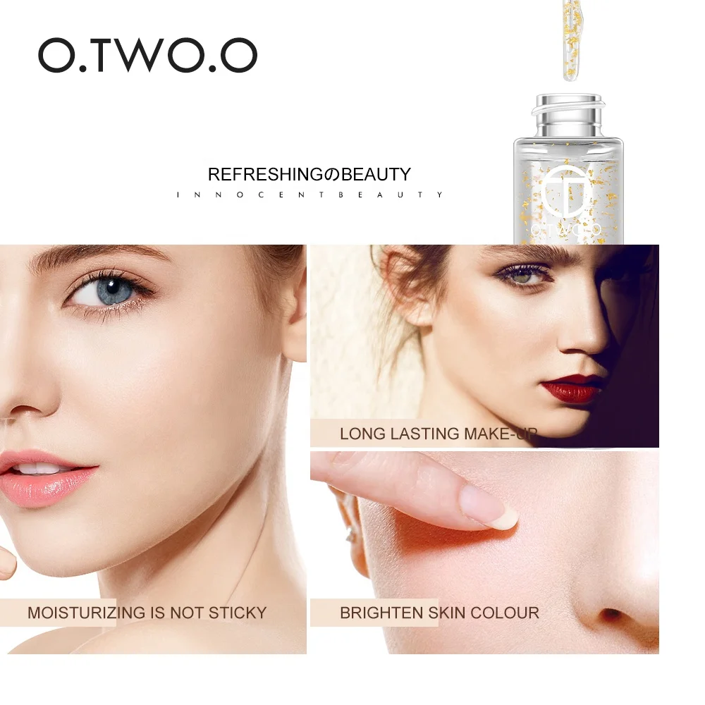 O.TWO.O 24k Rose Gold Anti-Aging Moisturizer Face Care Makeup Primer 18ml Liquid Oil Makeup Base