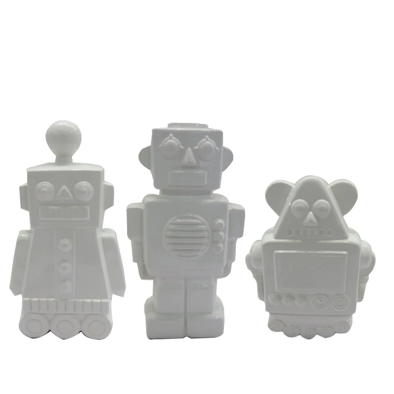 High quality new designed animated ceramic robot for home decoration