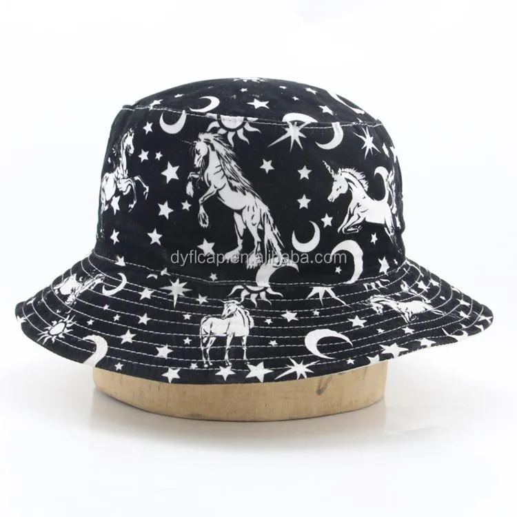 black white horse cartoon pattern outdoor fishing fisherman hat cap for baby kids
