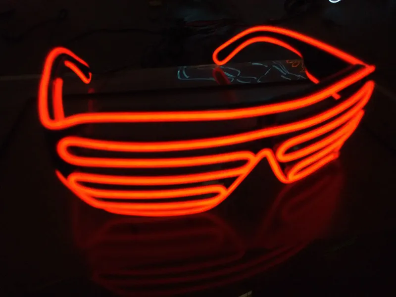 super light neon blue EL wire lighting sunglasses