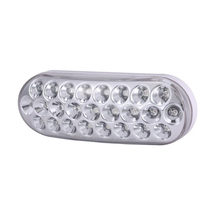 
6 Inch Clear Oval 25 LEDs DOT Auto Parts Stop Parking Tail Light Truck Trailer 