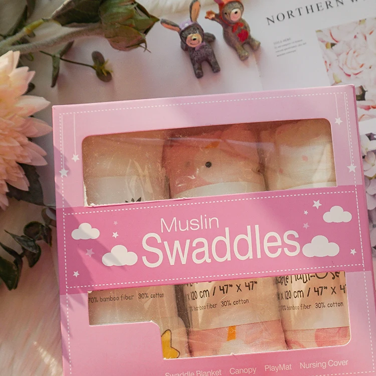 Hot sale breathable printed cotton baby bamboo muslin swaddle blanket organic for sleeping