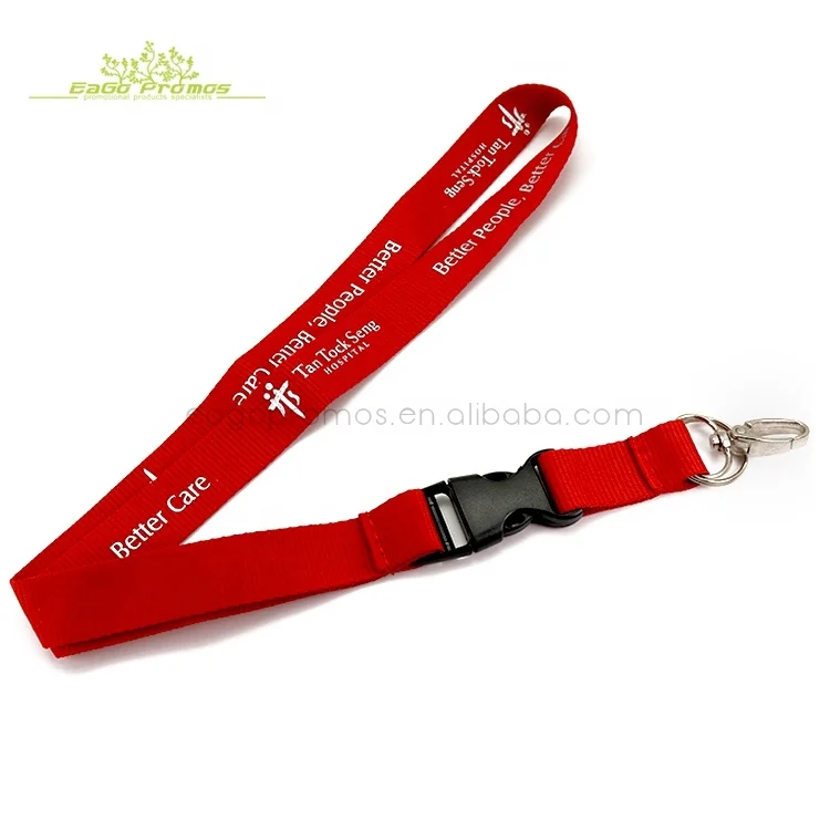2024 2025 Custom  Silk Screen  Polyester Printed Neck breakaway Lanyard Chain with Matel remove security tag