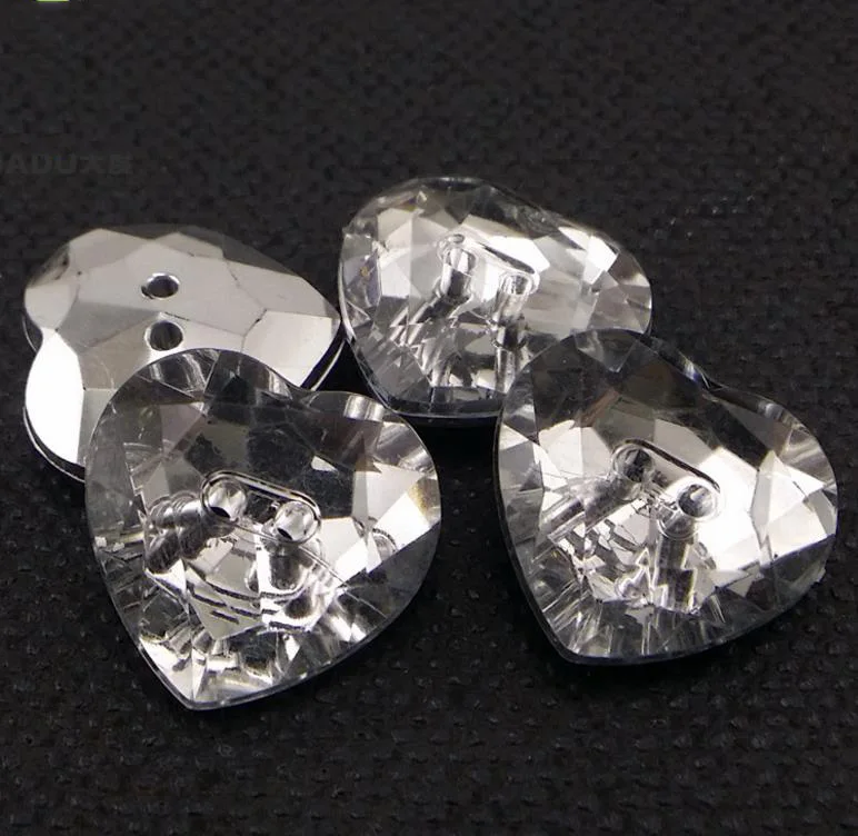 Crystal Clear Rhinestone Sewing Buttons Jewelry Scrapbooking Flat Round Faceted