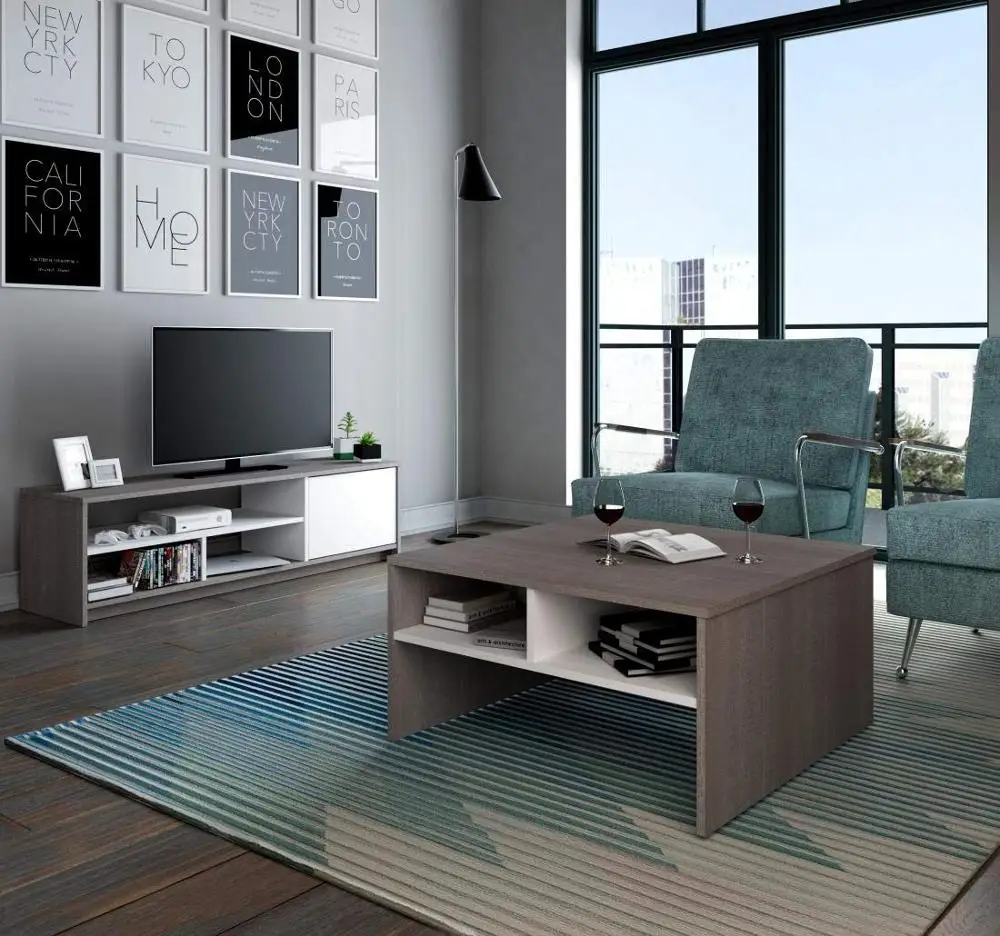 2-Piece Storage Coffee Table and TV Stand Set