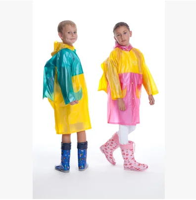 Длинный дождевик из ПВХ, дождевик для детей с школьной сумкой на спине