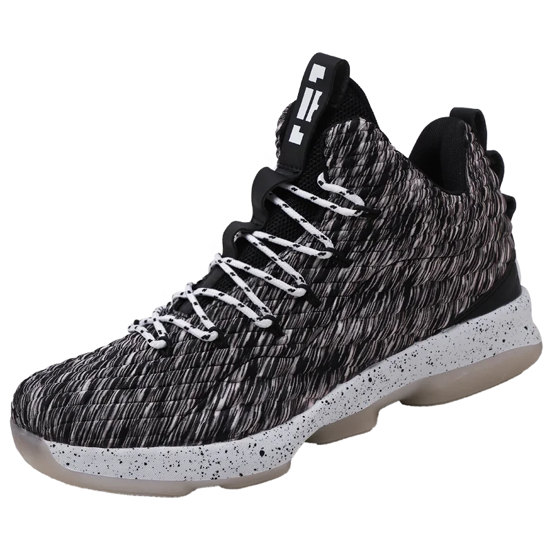 Comfortable sports shoes with large rubber soles and flying woven vamp are suitable for running exercise