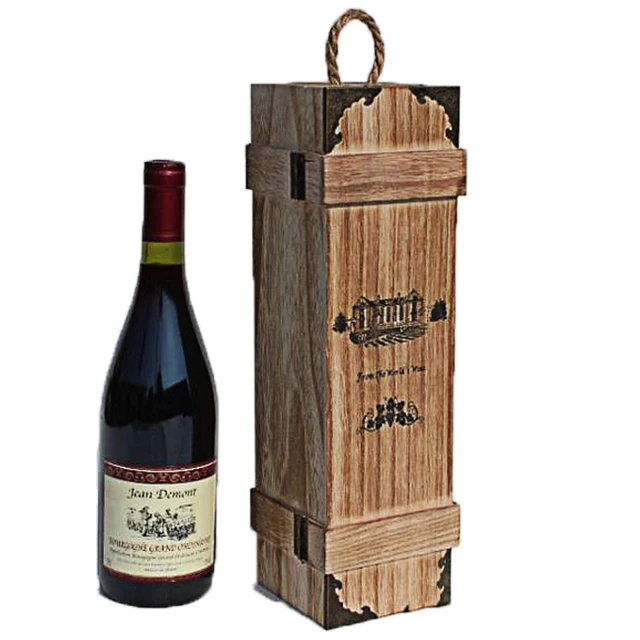 custom antique paulownia single wood wine bottle box wine storage box