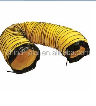 pvc laminated tarpaulin heat resistant flexible duct, warm air with hot fan