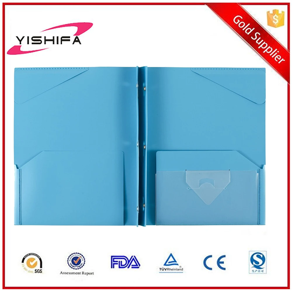 OEM factory custom printed A4 size 3 prongs pocket clear pp plastic decorate folders