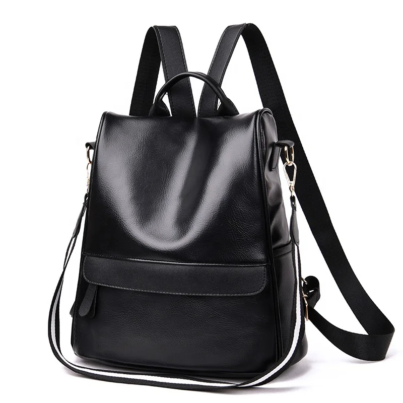 
2019 Cheap Low MOQ School Travel Anti Theft Girls Ladies PU Leather Backpack for Women 