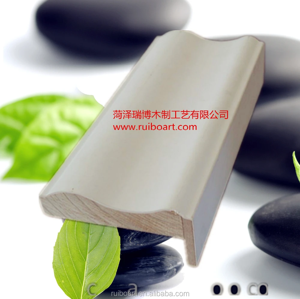 white gesso coated Primed finger joint wood door jamb door casing architraves moulding