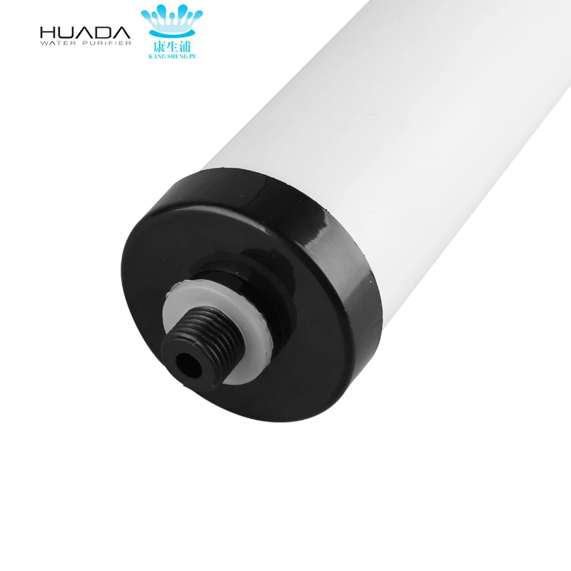 UDF Inline Water Filter Cartridge Activated Carbon Media for 50 GPD Household Water Filtration Manual Power Plastic Material