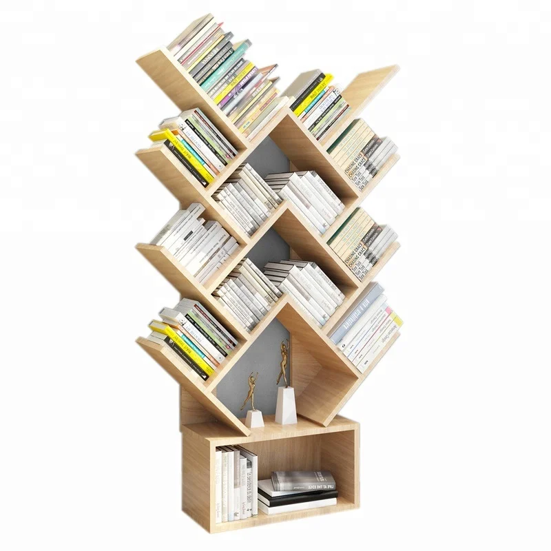 
Shelf Tree Bookshelf Thickened Compact Book Rack Bookcase Display Storage Furniture for CDs,Movies & Books 