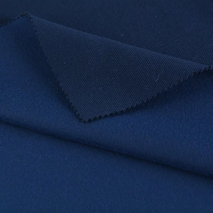 
one side plain another side pique 72% polyester 22% rayon 6% spandex scuba knitted fabric for garments 