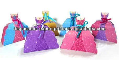New Party Product Paper Princess Dresses Favor Boxes Candy Box Gift Favor Box Princess Party Girls sweets Party Birthday