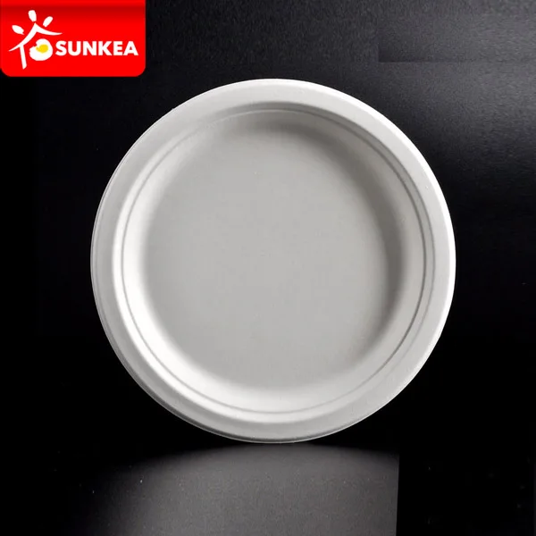
Biodegradable sugarcane bagasse compostable plate 