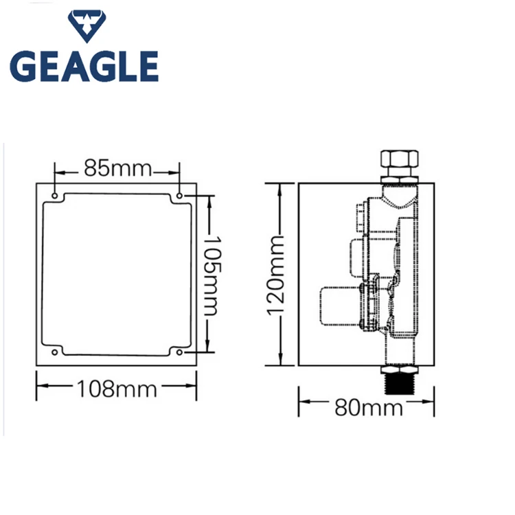 Concealed Type SS Electrically Operated Urinal Flusher