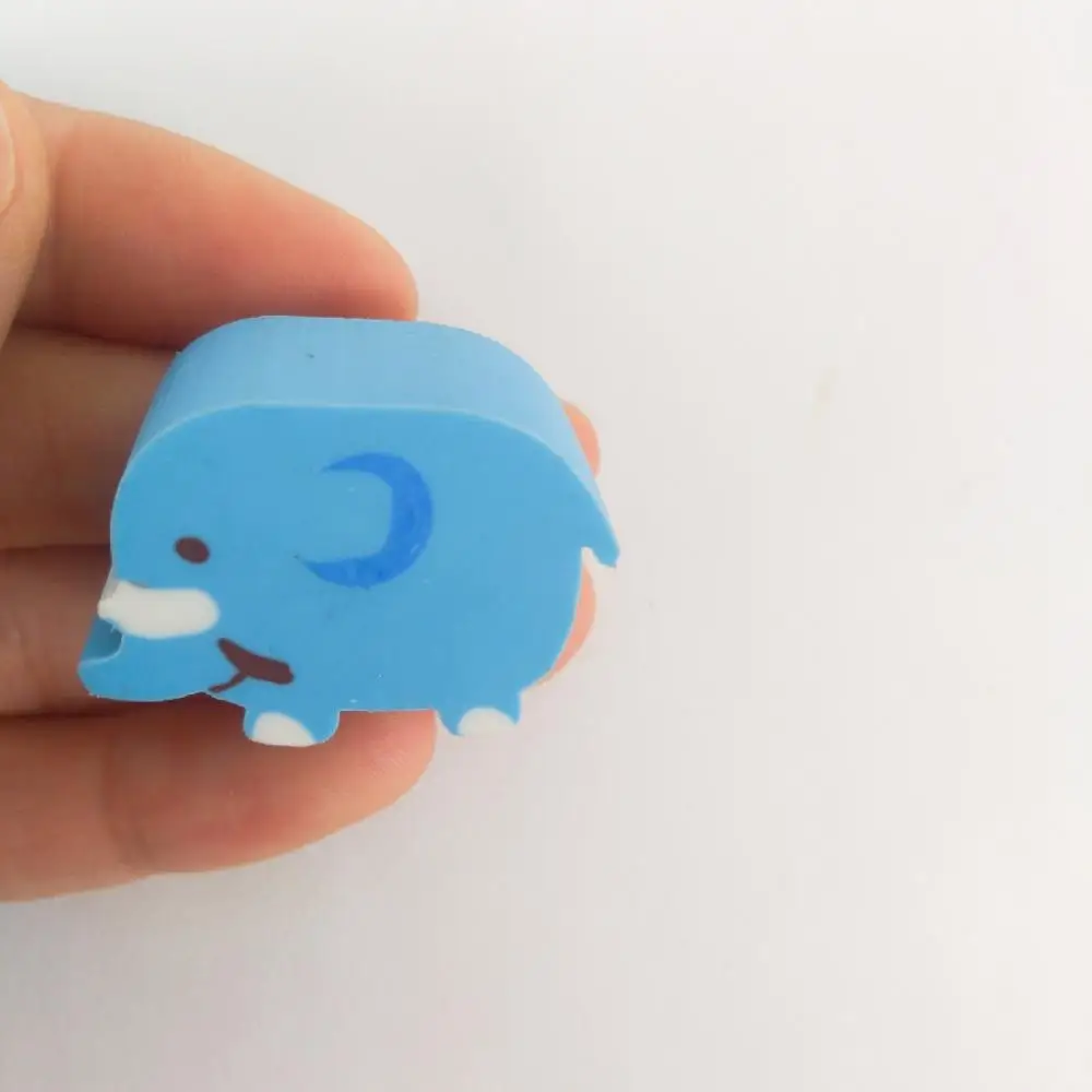 School supply little cartoon cute blue elephant eraser for students