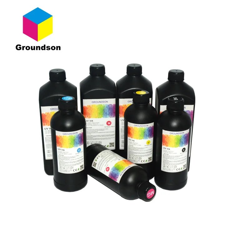 Превосходное качество CMYK + светодиодные УФ-чернила белого цвета для УФ-принтера Apex UV7110 с печатной головкой Toshiba