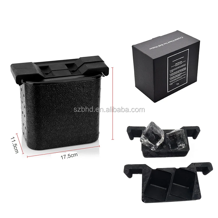 BPA Free Silicone Crystal Clear Ice Cube Mold, Double Crystal Clear Ice Cube Mold