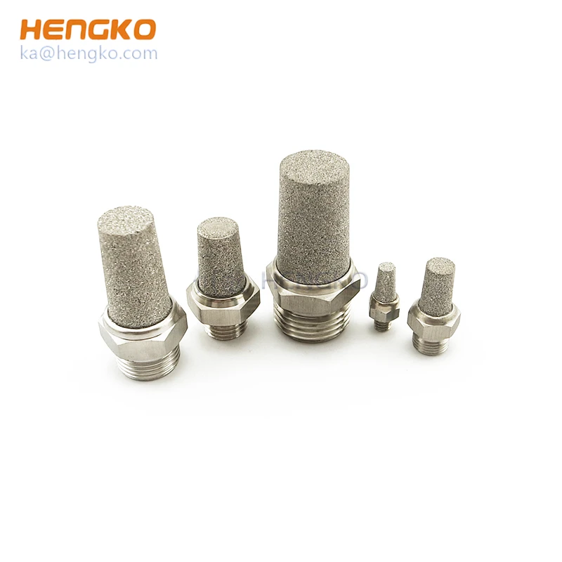 stainless steel bronze brass sintered porous metal pneumatic breather vent filter air muffler silencer