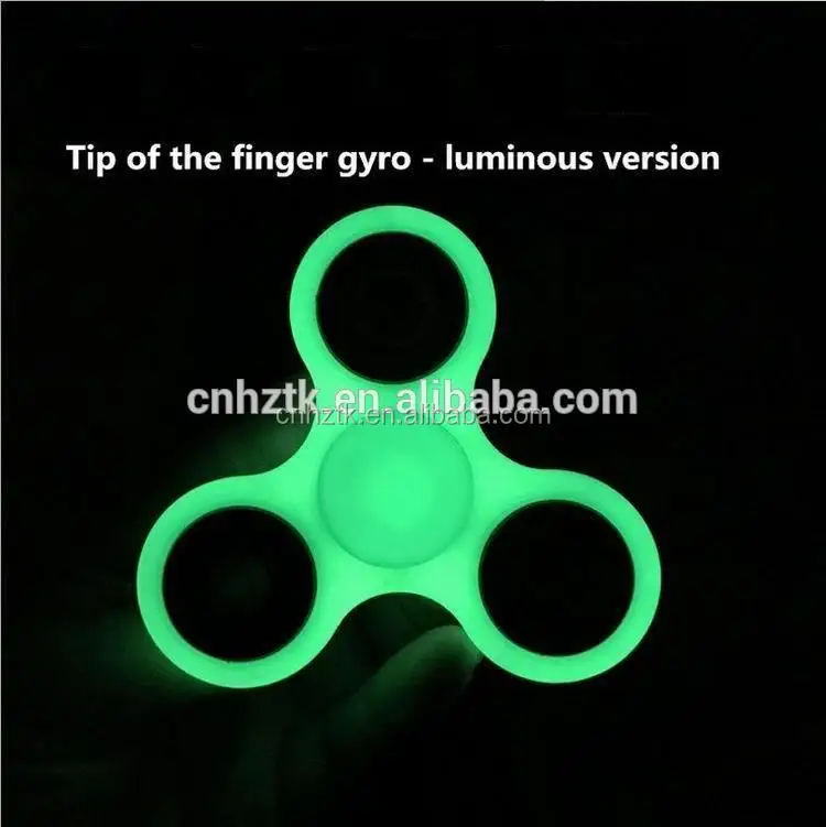Glow in dark fingertips gyro / triangular rotation fingertips magic gyro/ LED flash decompression toys