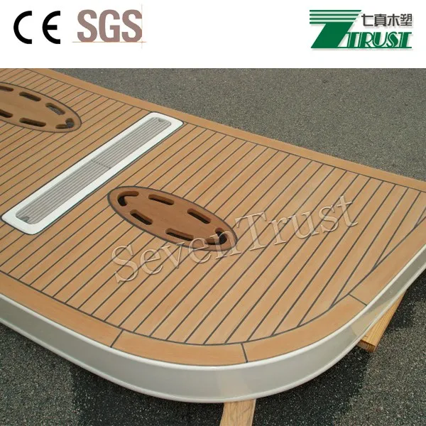 Synthetic yacht teak color pvc decking decorated in marine flooring