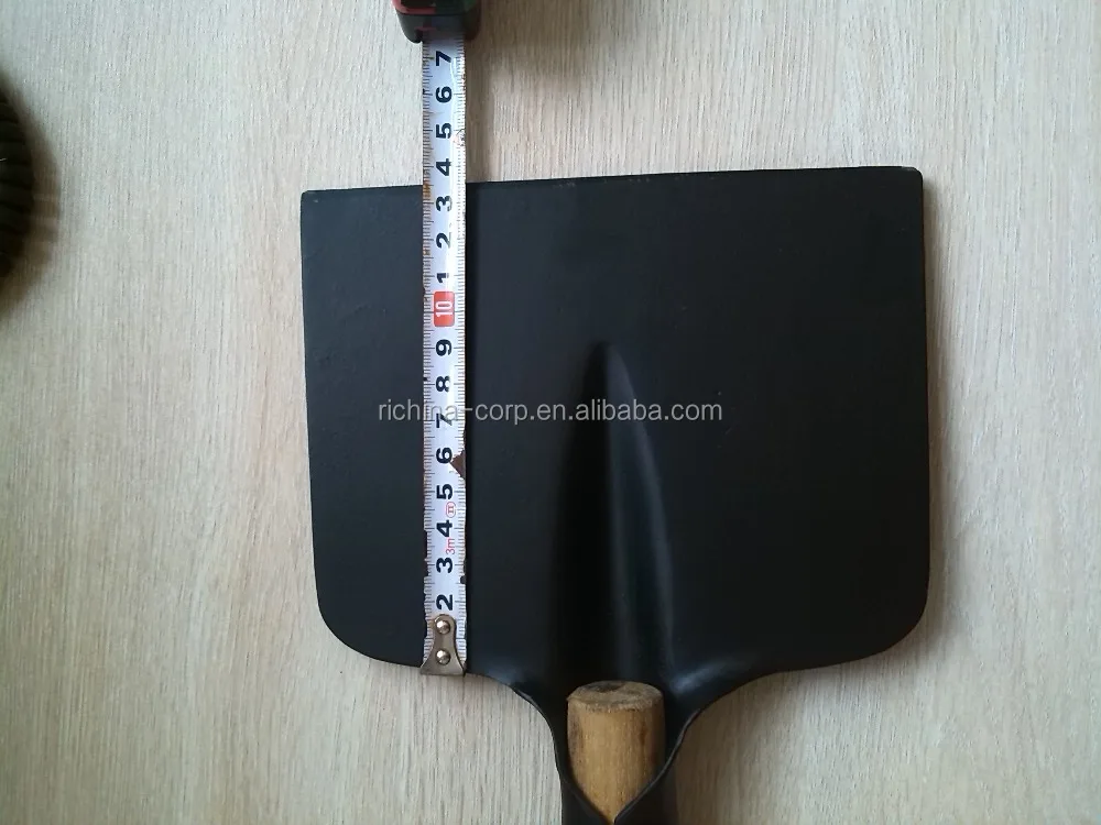 long wood handle, carbon steel head, sidewalk snow scraper