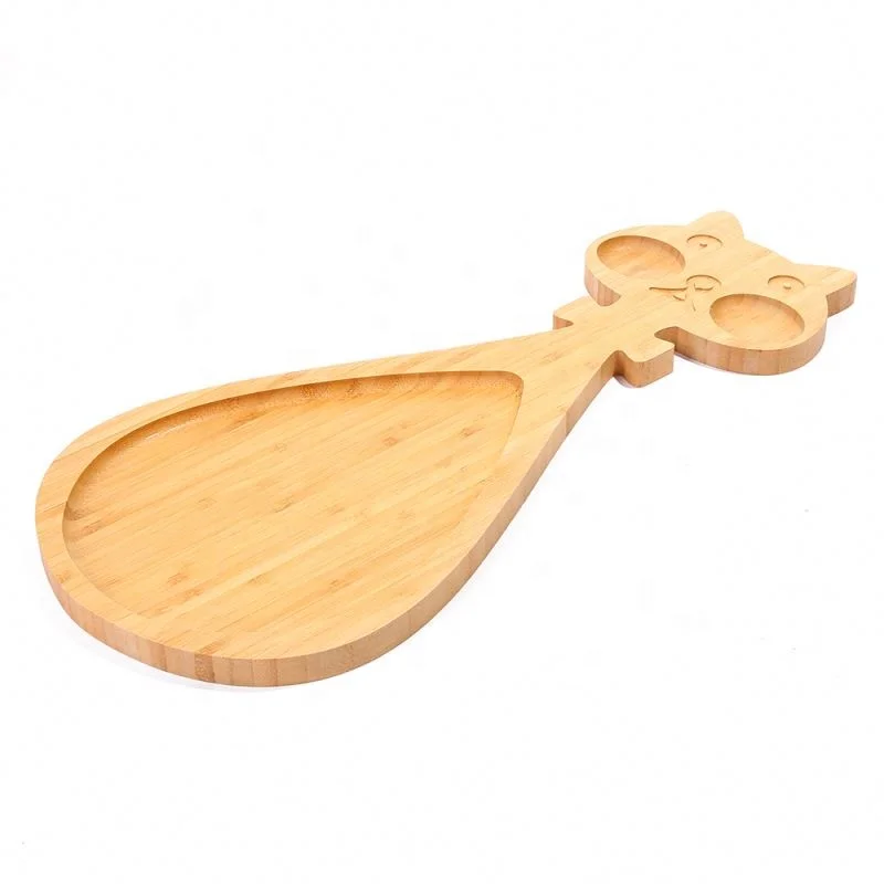 
Appetizing Lovely Cartoon Plate Tableware Cute Animal Shape Wood Kids Food Tray 