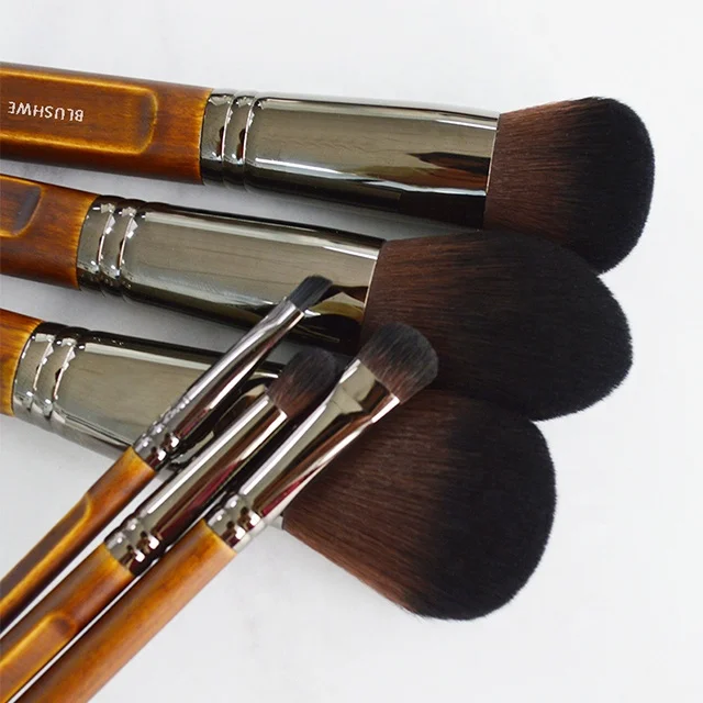 Factory wholesale brushes eyebrow customized eyeshadow brush bamboo make up brushes