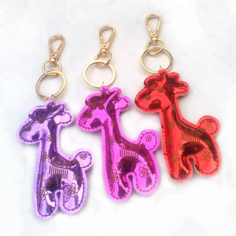 2024 hot sale elk shape reflective keychain for Christmas