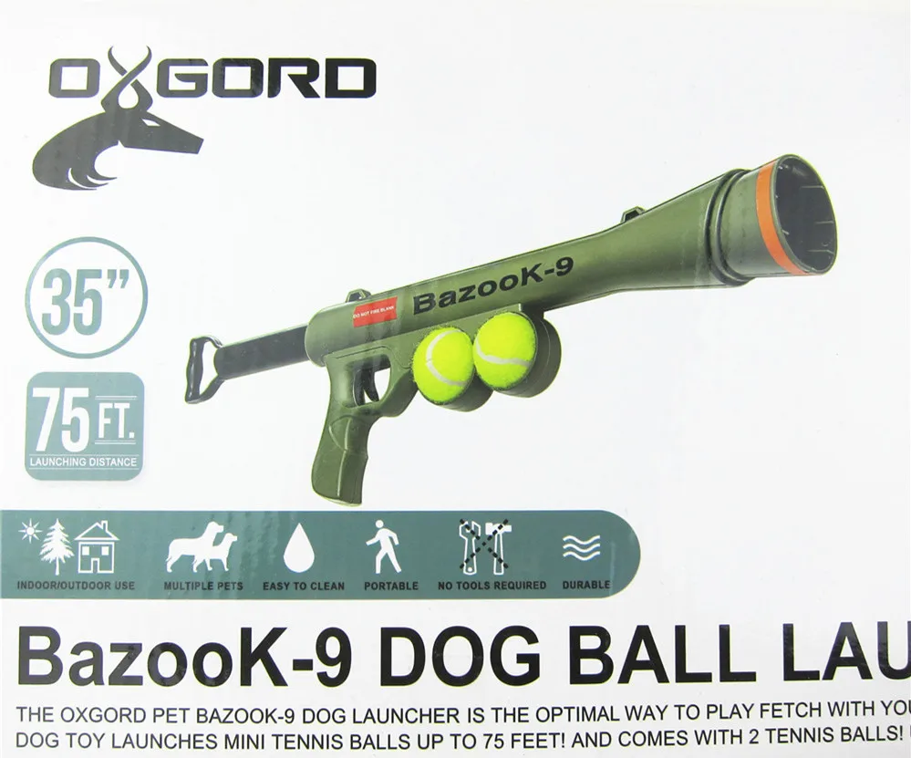 Factory Price Tennis Ball Launcher Gun with 2 Squeaky Balls pet dog Ball Thrower