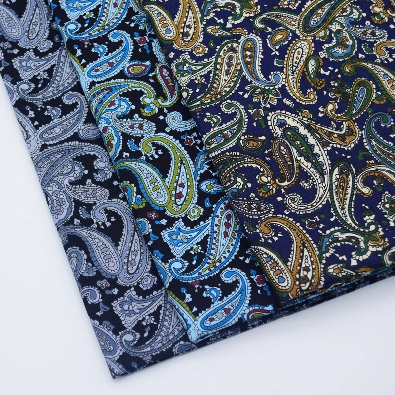 Popular 100% Cotton Plain Floral Shirting Fabric Cashew Printed Cloth