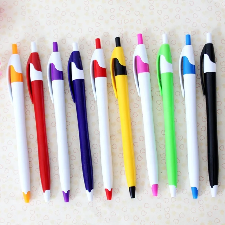 Wholesale cheap office gift colored promotional ballpoint pen custom plastic ball pen