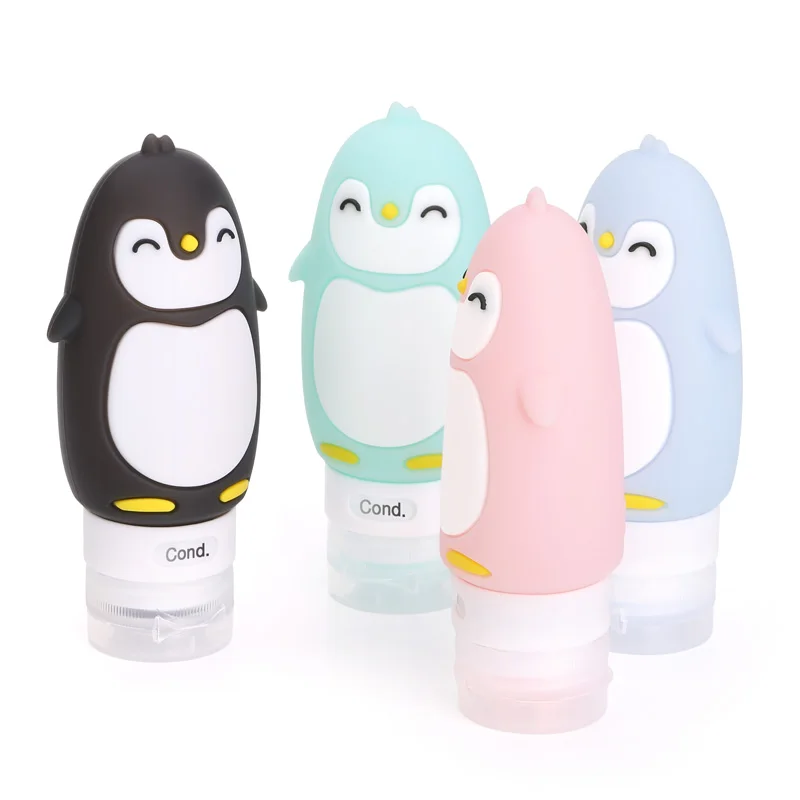 
BPA Free Carry-on Airline Squeezed Wide-Munth Multicolor Monster Silicone Travel Bottle 