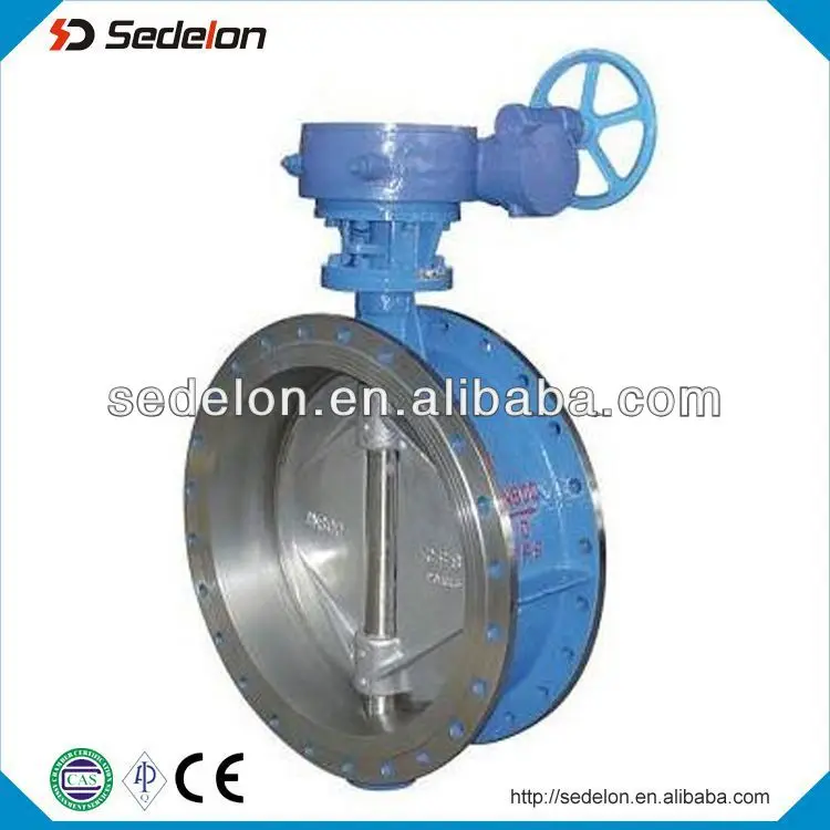 Double flange soft seal NBR WCB butterfly valve with gear lever operation API609