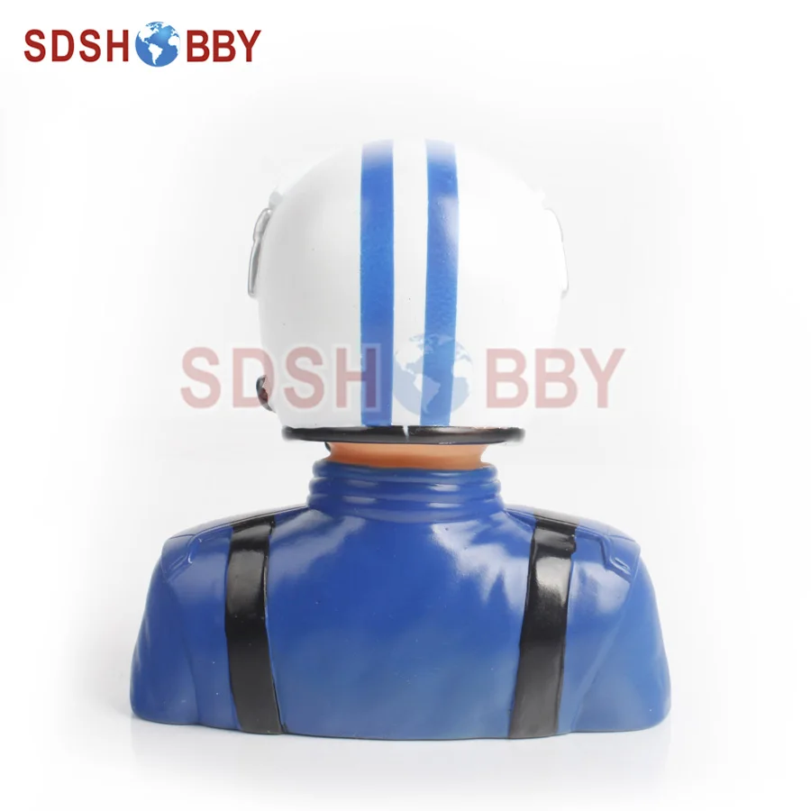 1/4 Scale Pilot Statues/Pilot Portrait Toy (Sam) L115* W72* H120mm for RC Airplane -Blue/ Red Color