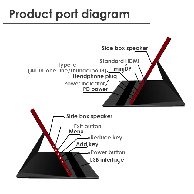 15.6inch 4K LCD Touch screen Full HD display IPS panel HDR Function Portable multifunctional gaming monitor
