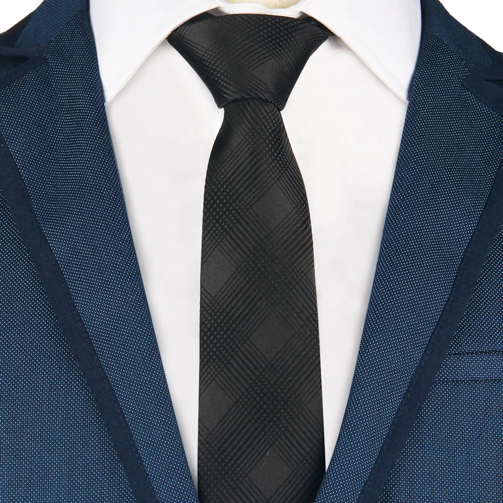 Простой однотонный Плетеный черный галстук ручной работы из полиэстера Пейсли для повседневной одежды, униформы, галстука