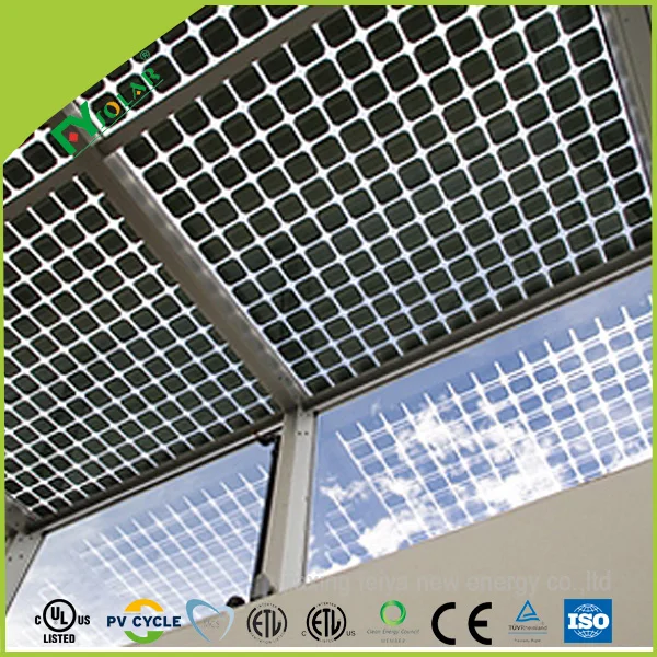 BIPV double solar glass transparent solar panel pv module for roof