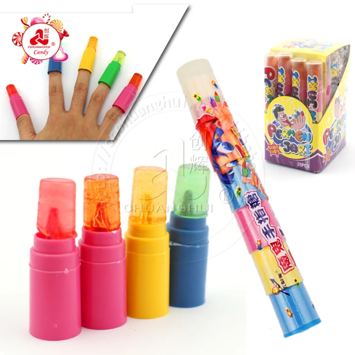 4 Colours Finger Lollipop / Demon Finger Candy Toy In Box