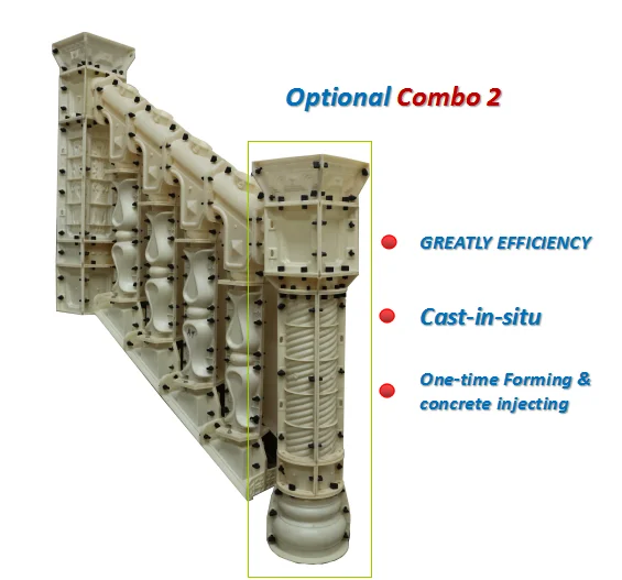 Factory direct sale ABS Concrete in situ stair railing mould banisters mold