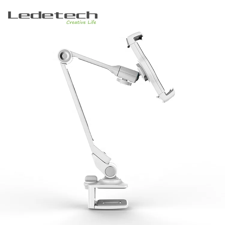 Flexible Adjustable Aluminum Long Arm Clamp Base Desk Tablet Holder