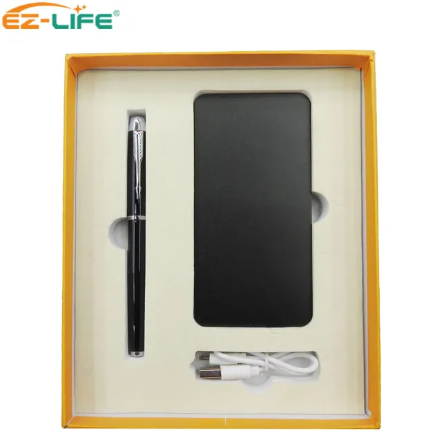 Promotions Gift Printed Box Customised Pen Power Bank With USB Flash Drive