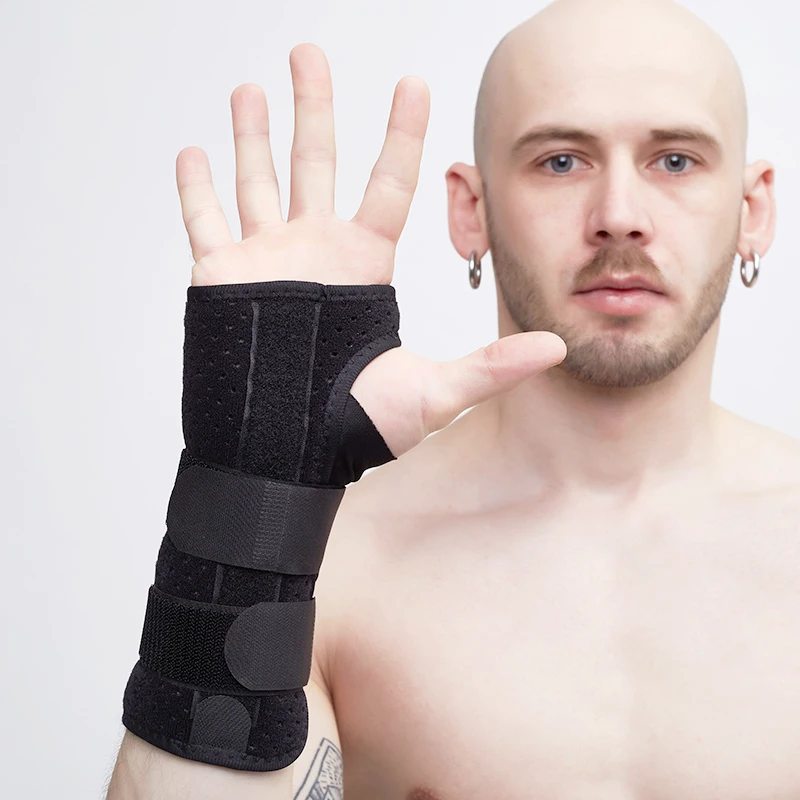 breathable Stabilizer Carpal Tunnel  Adjustable Sponge Comfortable Palm Wrist support band Protector Brace with hinge splint