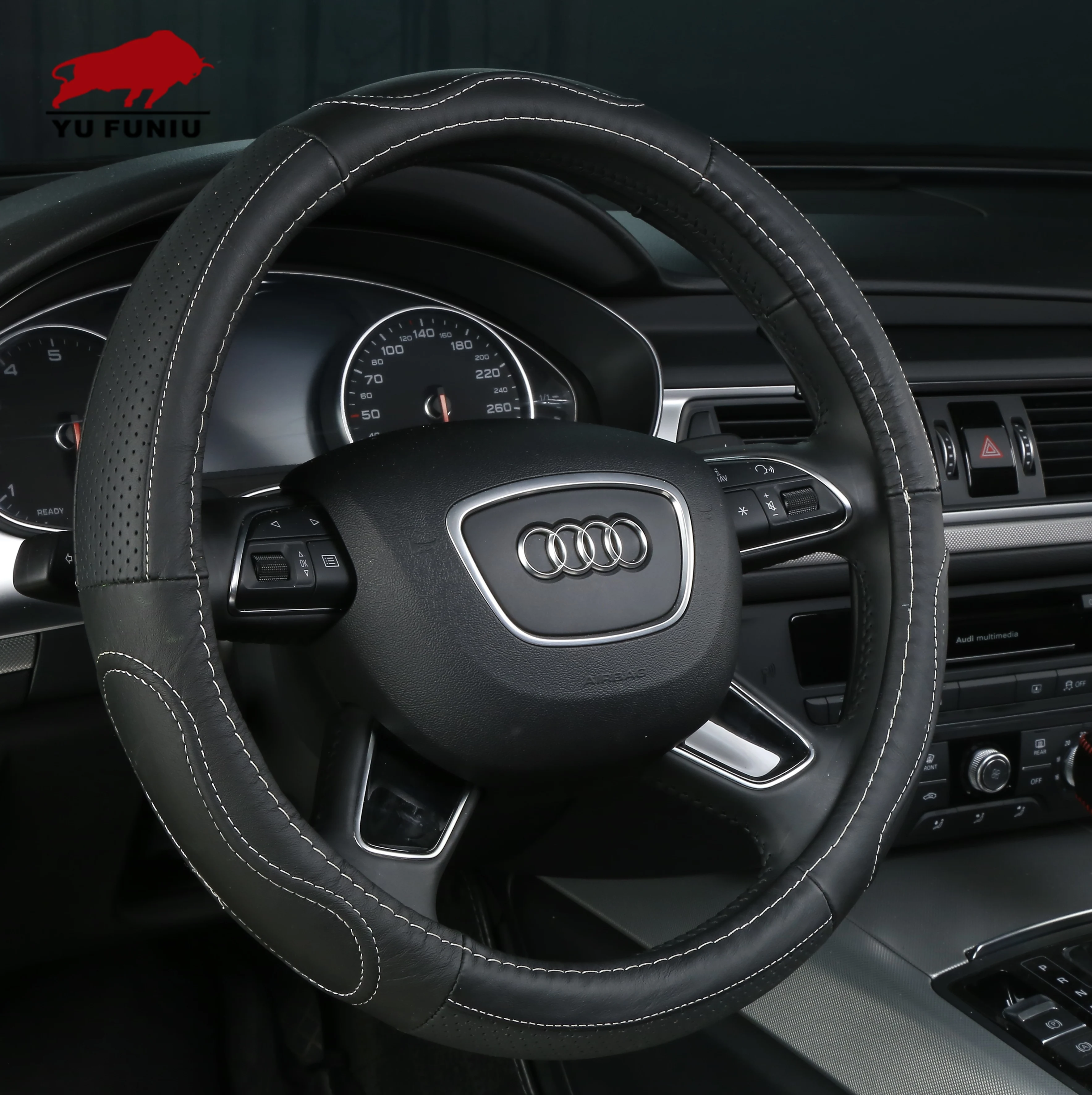 
Lixian Wholesale Top custom Universal Leather Car classical steering wheel cover 