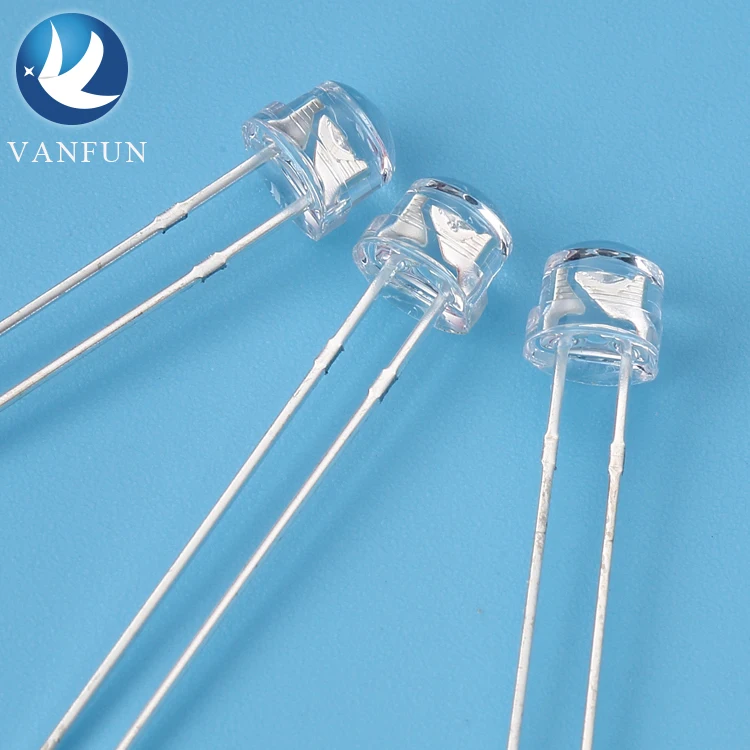 china supplier through hole manufacture of mini straw hat led diode 5mm dip led uv led light emitting diode