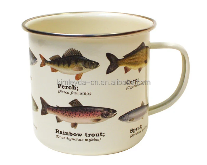 High Quality Bright Color Promotional Enamel Camping Mug