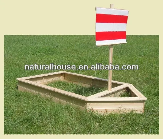 
Good selling Outdoor wooden boat sandpit 